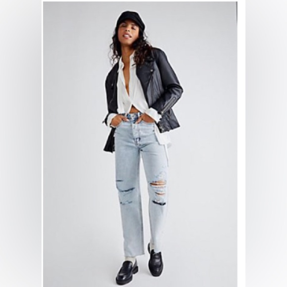 NWT FREE PEOPLE Ksubi Brooklyn Diablo Jeans size 31 color Muse split